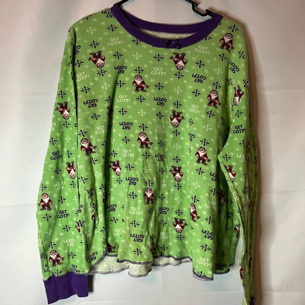Disney Snow White Grumpy Pajama Set Green Size XXL - Image 5