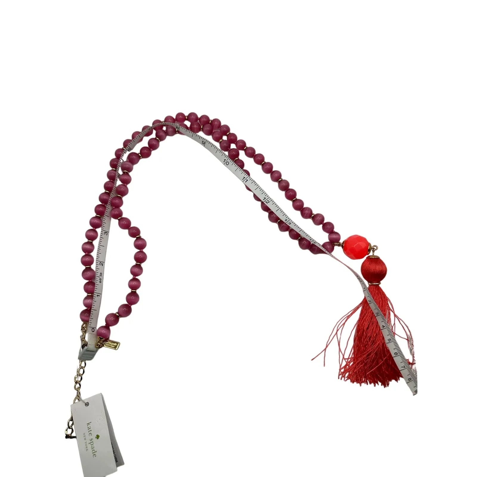 NWT Kate Spade The Swing Things Tassel Pink Necklace - Image 5