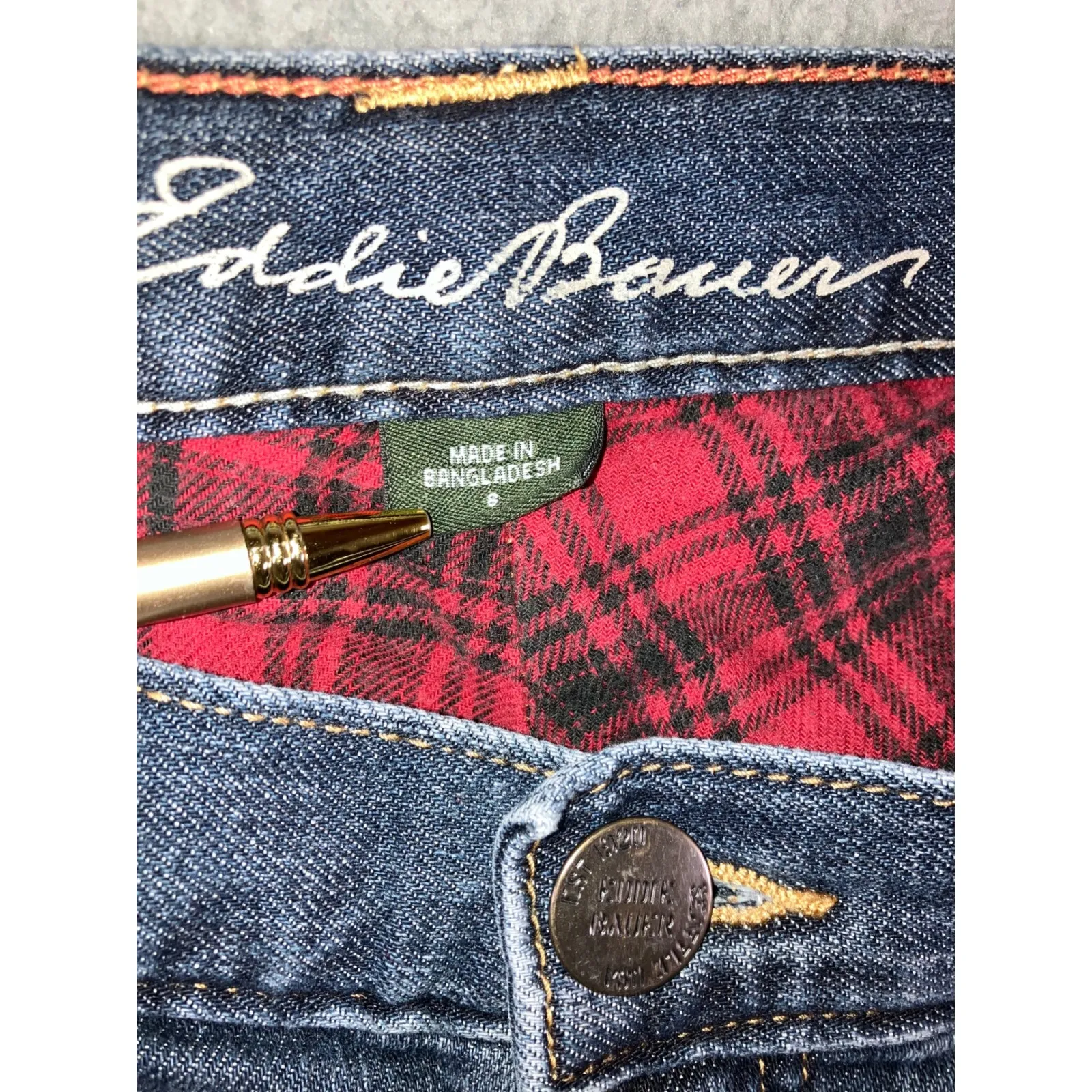 Eddie Bauer Flannel Lined Jeans Women 8 Relaxed Fit Straight Leg Outdoor Classic - Image 9