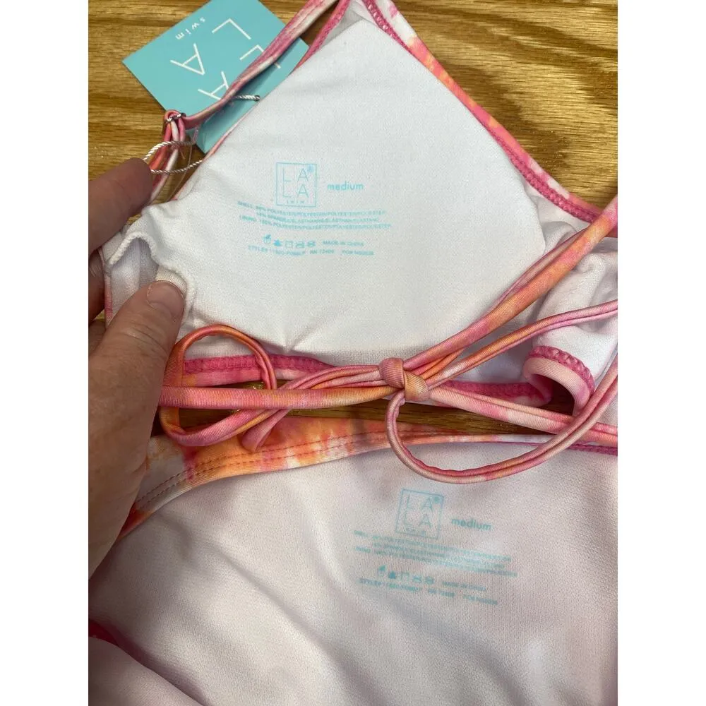 LA LA swim size medium NWT Pink/orange 2pc (b57) Pink - Image 5