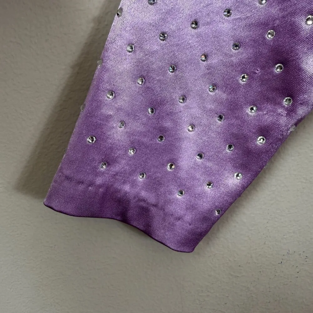 Maje Satiny Asymmetric Mini Dress Women's M Crystal Embellished One Shoulder NWT - Image 11