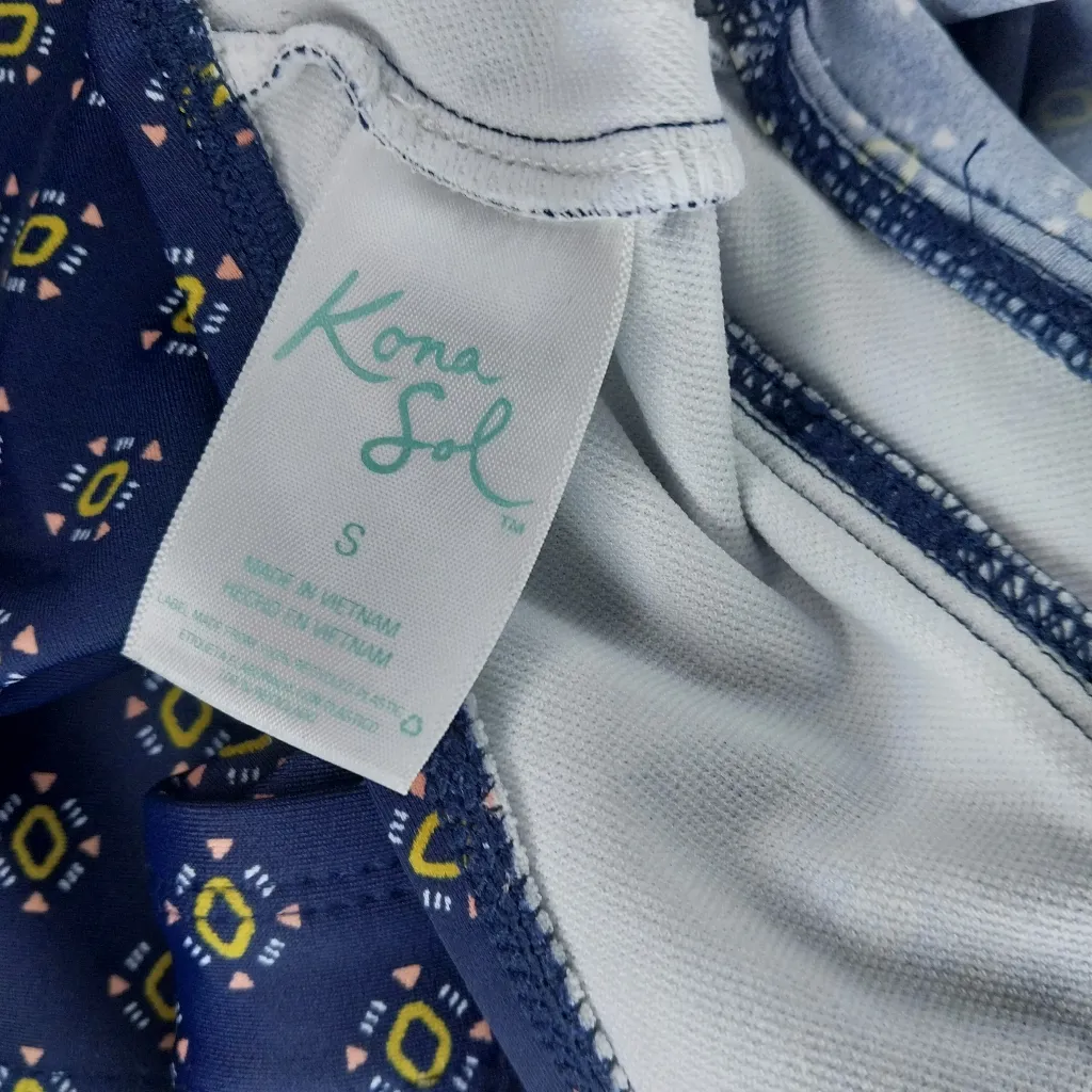 Kona Sol Keyhole Navy Blue Patterned Tankini - Image 8