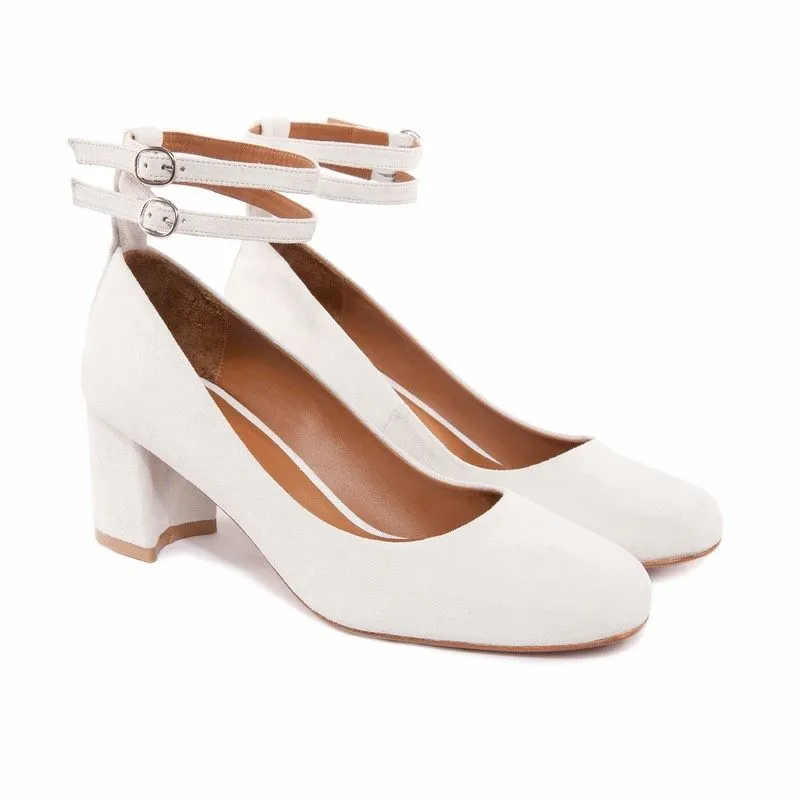 by FAR Black Suede Dennitsa Ankle Strap Heels Size 37 - Image 8