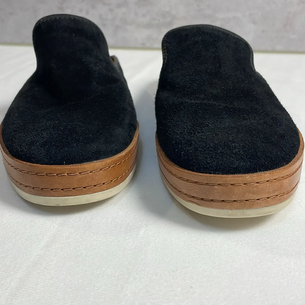 Vince Canella Black Suede Leather Mules‎ Clogs 1” Platform Comfort Size 9.5M - Image 12