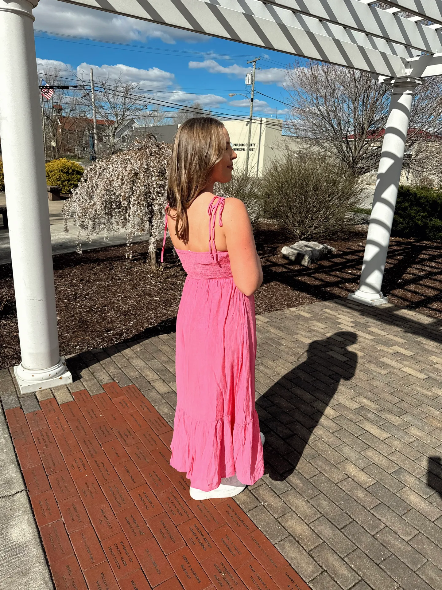 Boutique Rosette Pink Maxi Dress Size L - Image 3