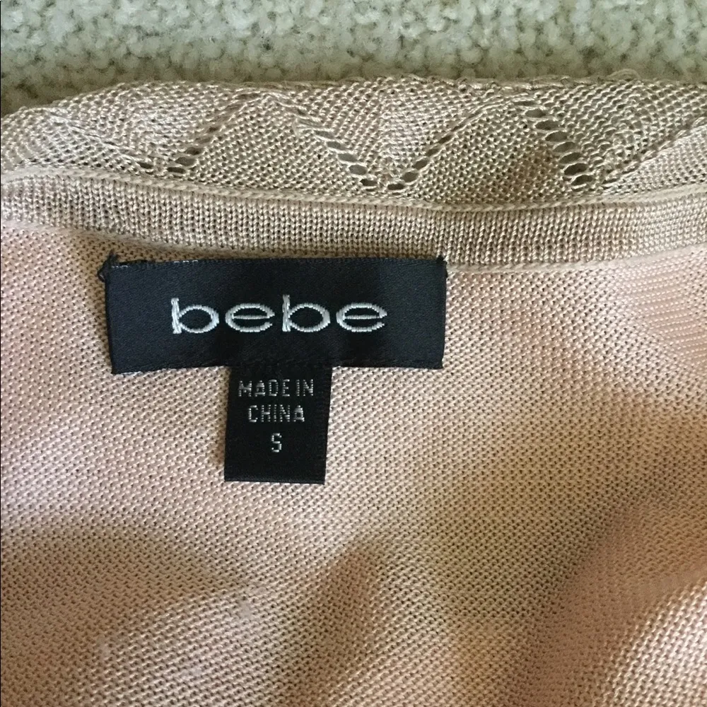 Bebe salmon pink coquette girl sequin details knit spaghetti strap top small - Image 3