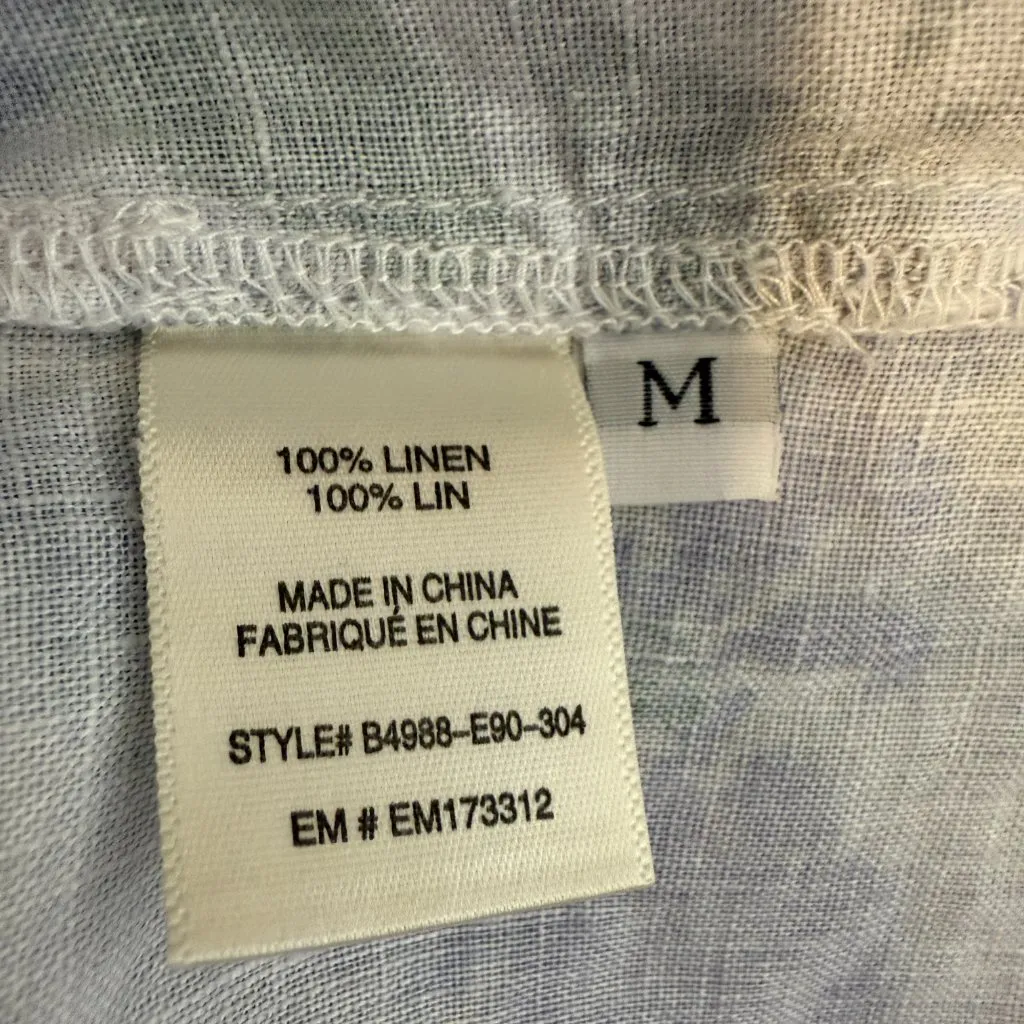 Bella Dahl Floral Print Linen Button Up Blouse Top Womens Medium Pastel Colorful - Image 16