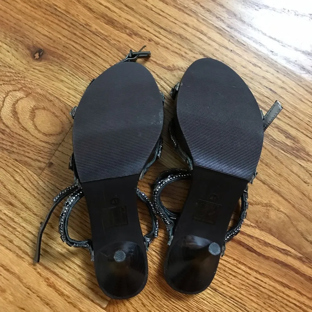 Karen Millen Dark Brown Rhinestone Detail Heels - Image 6