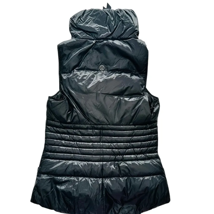 Lululemon Fluffin Awesome Goose Down Vest Shine Black Size 6 Puffer Winter Ski - Image 9