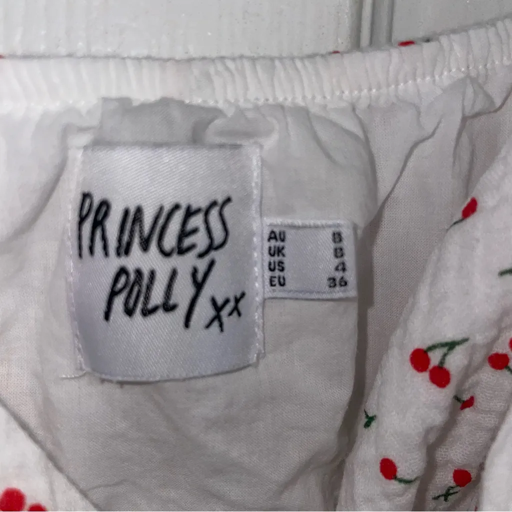 Princess Polly Cherry Muslin Mini Dress Size‎ 4 - Image 4
