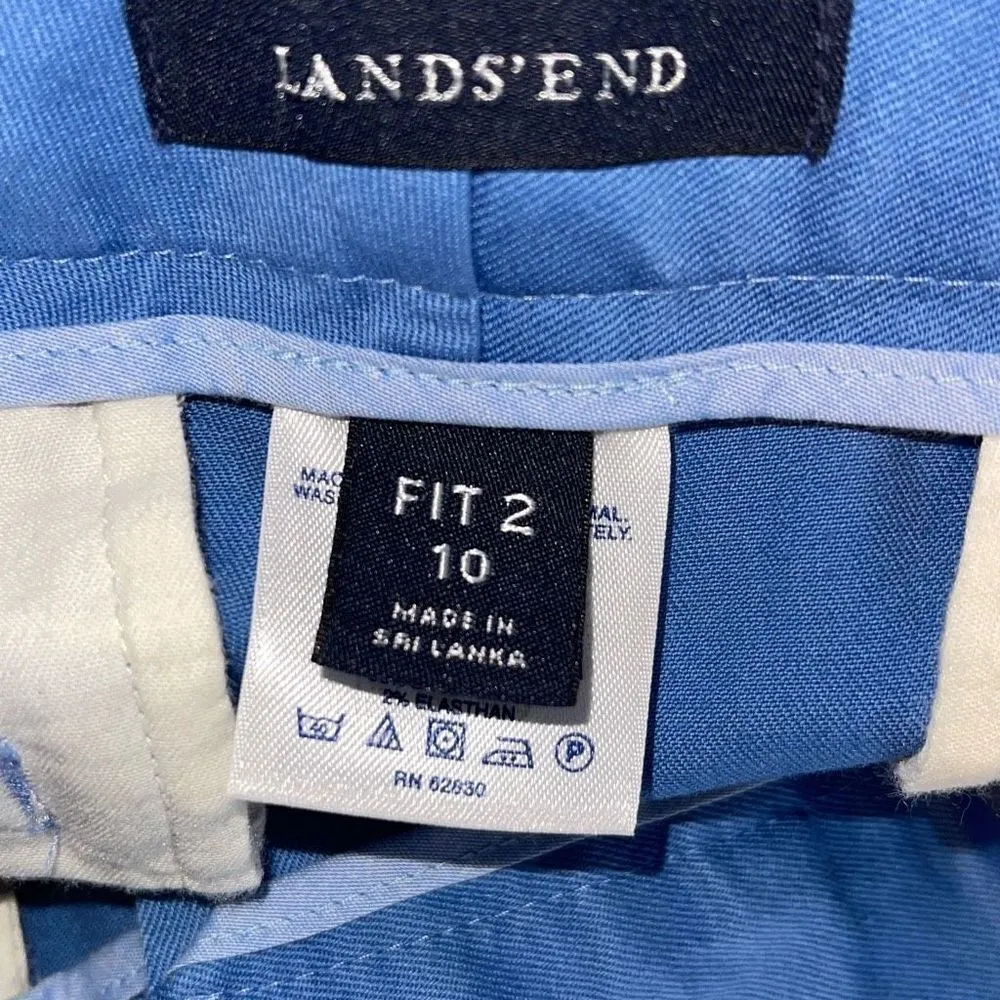 Lands End Womens Cropped Chino Pants‎ Cotton Stretch Blue Size Fit 2 / 10 NWT - Image 5