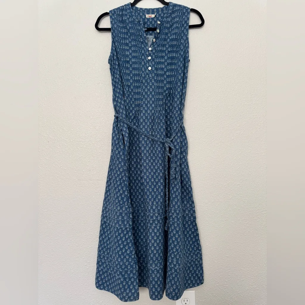 Faherty Isha Midi Dress in Gobi Floral size XS Blue - Image 3
