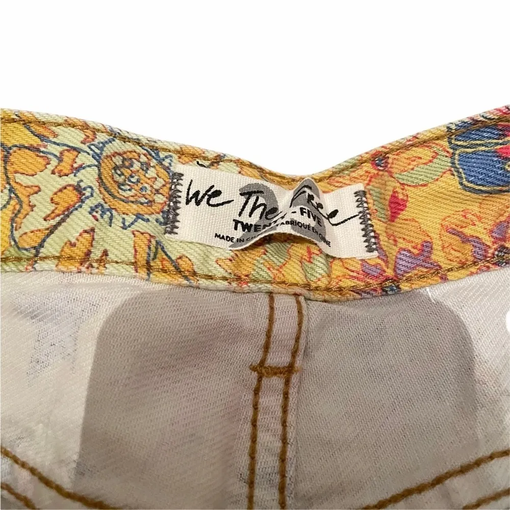 Free People Alani Printed Cut Off Shorts Banana Size 25 NWT - Image 7