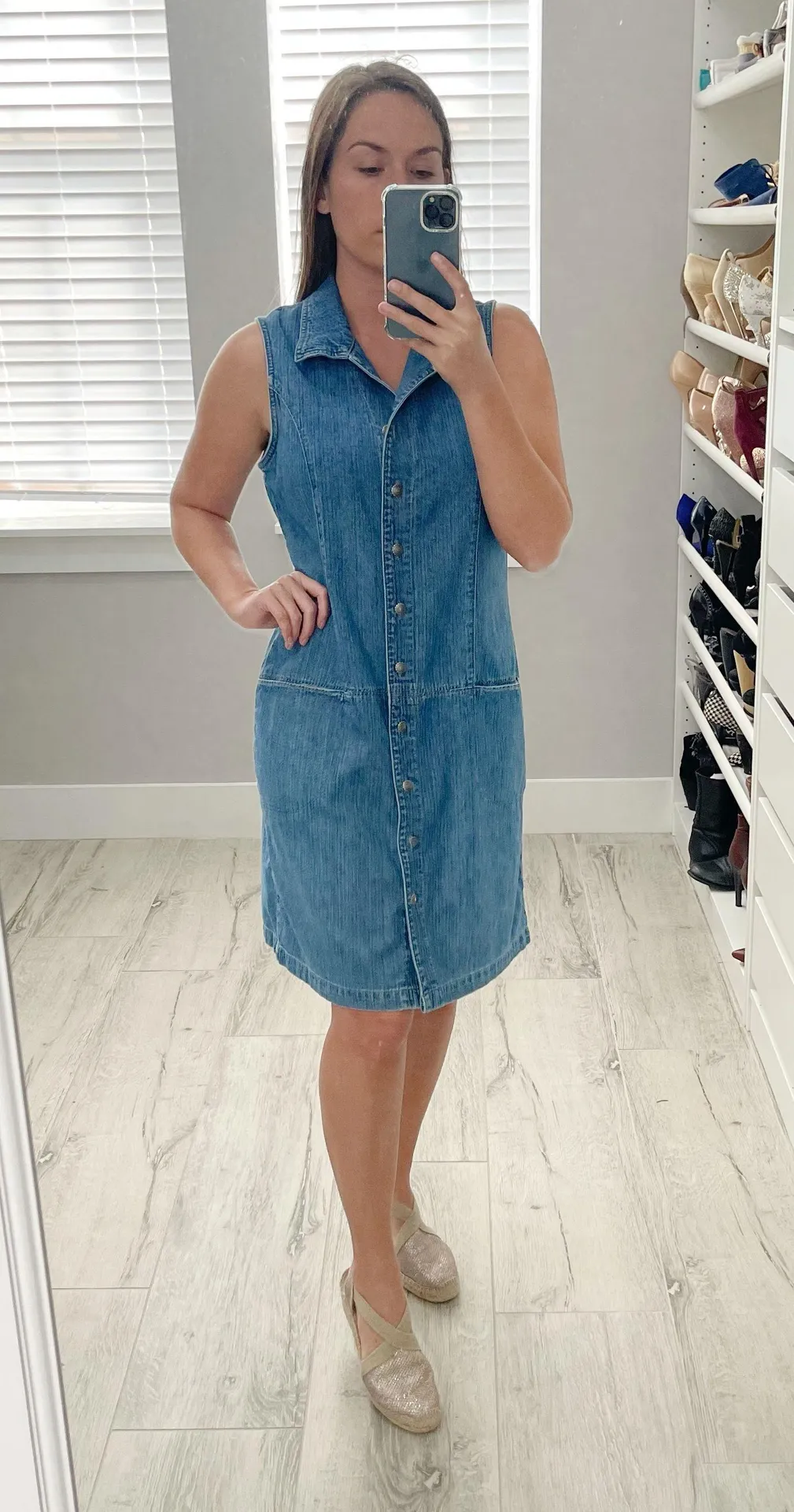 Sleeveless Denim Dress - Image 2