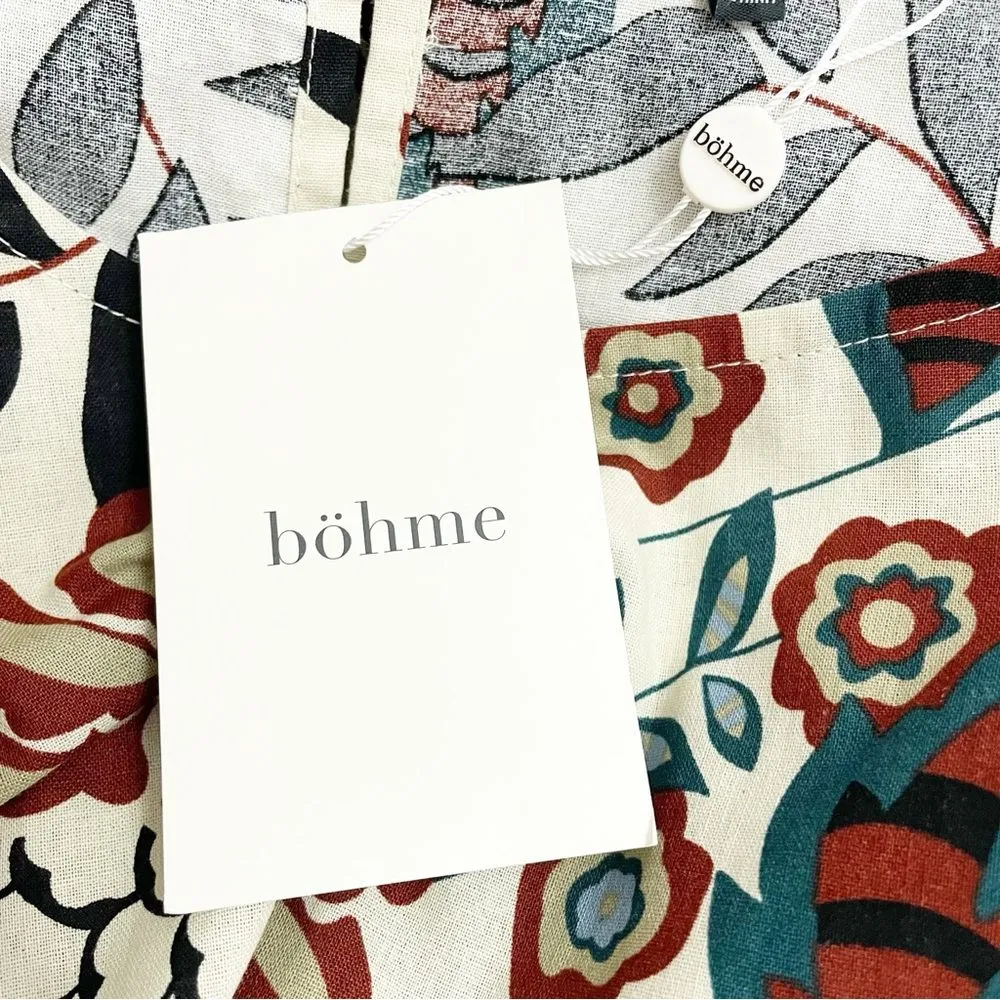 NWT Bohme Jacqui The Label Boho Floral Long Sleeve Belted Midi Dress Size Medium - Image 10