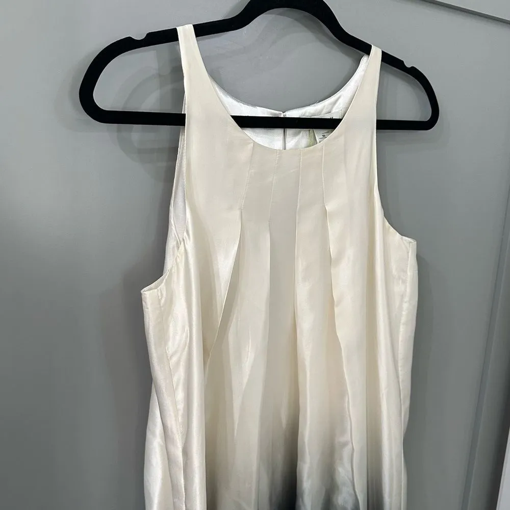 Club Monaco Silk Dress White Black Ombré Bubble Hem Dress Size 10 - Image 4