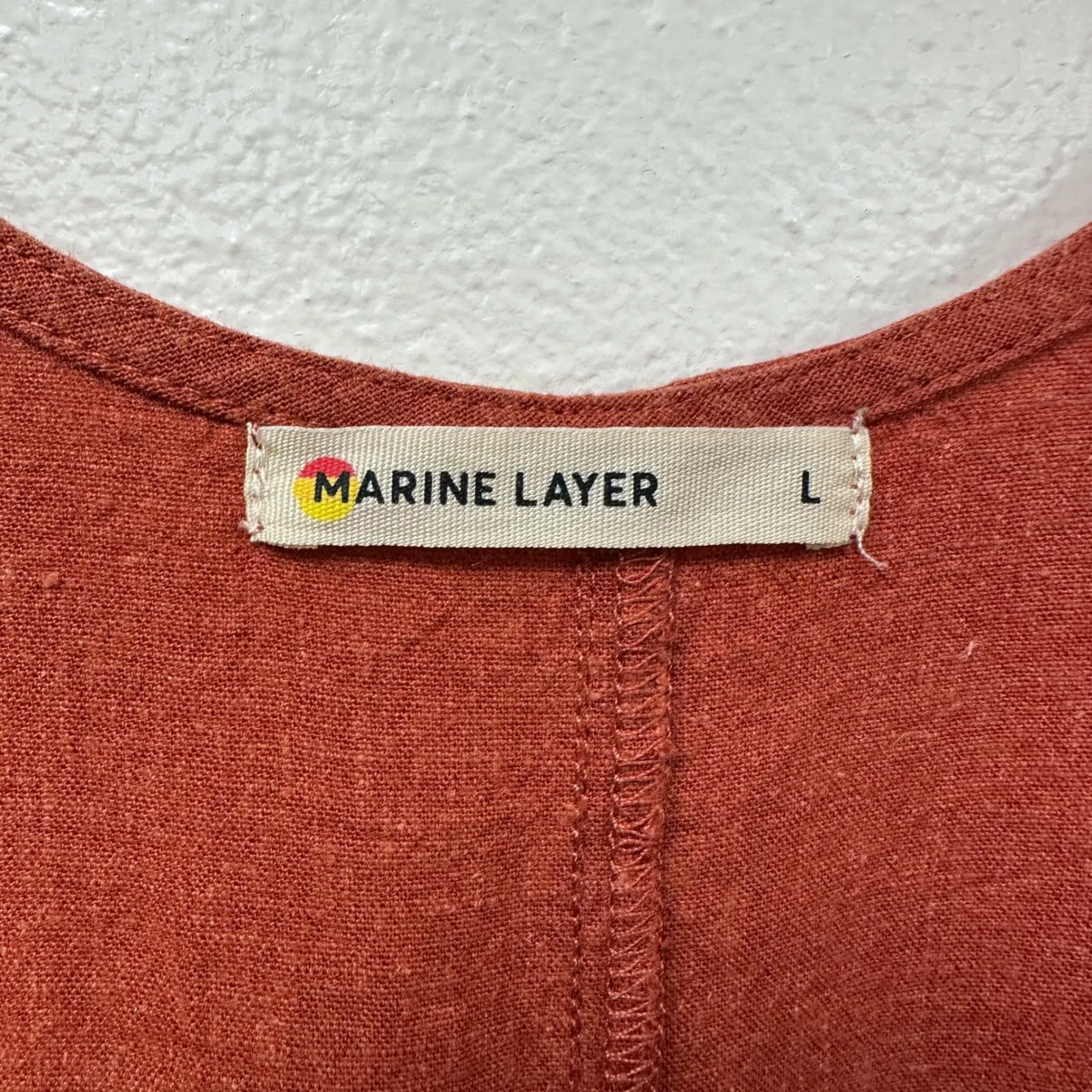 Marine Layer Sydney Beach Wide Leg Jumpsuit in‎ Baked Clay Size L - Image 4