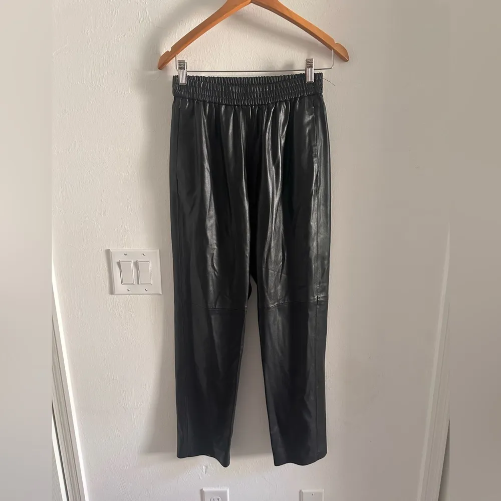Seven For All Mankind‎ Faux Leather Joggers in Black Sz S - Image 3
