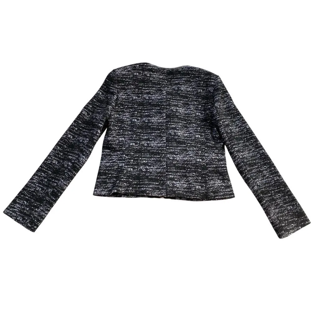 Calvin Klein Jacket Womens 8 Black White Blazer Full Zip Career Classic Business - Image 6