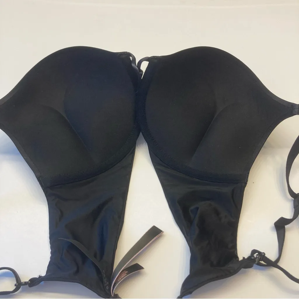 Victoria's Secret‎ Bombshell Plunge Super Push-up Bra Size 32D Black Satin NEW - Image 7