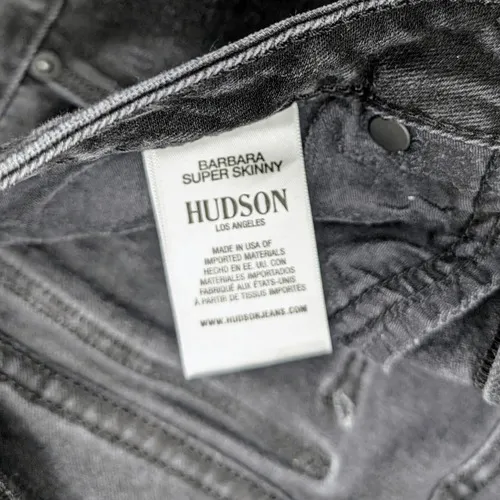 Hudson Barbara Super‎ Skinny Jean Womens Size 29 Worn-in Black Flap Pocket - Image 6