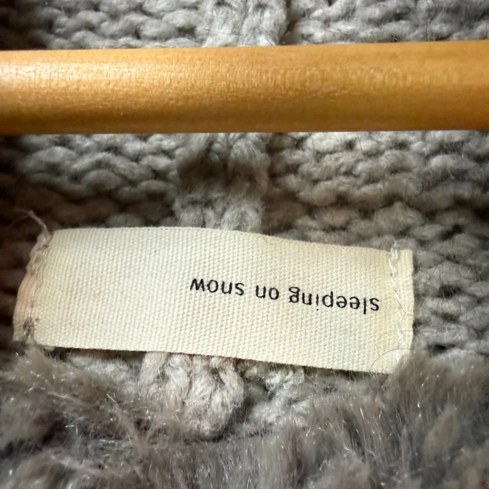 Anthro SLEEPING ON SNOW Gray Wool Yak Penny Lane L/S Cardigan Sweater Size Small - Image 2