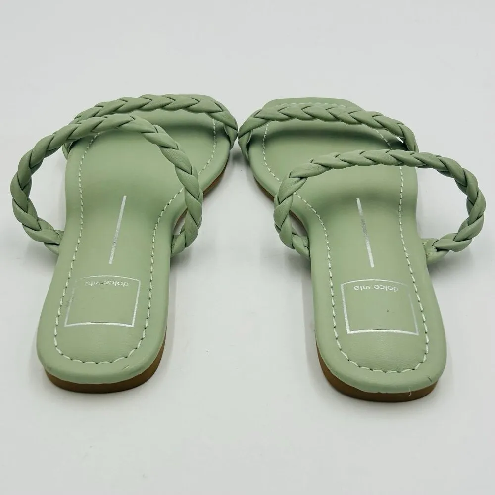 NWOT Dolce Vita Double Braided Strap Flat Sandals Seafoam Green Sz 8 NEW - Image 7