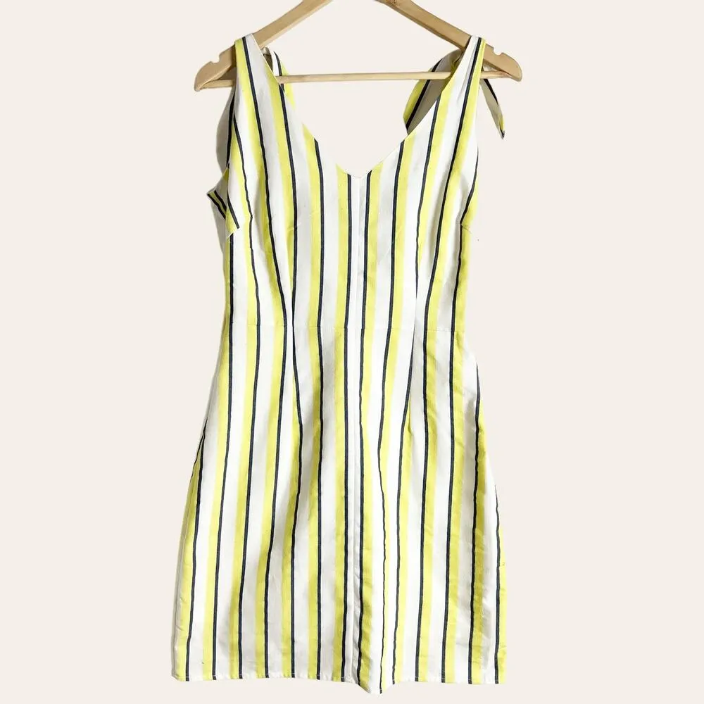 Cupcakes and Cashmere Marguerite Striped V-Neck Tie Shoulder Mini Dress - Image 4