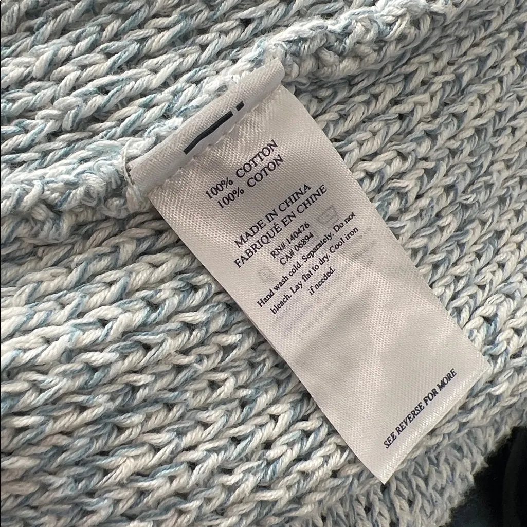 Faherty women’s Light blue Open-Front long cotton Cardigan sweater rescue me - Image 7