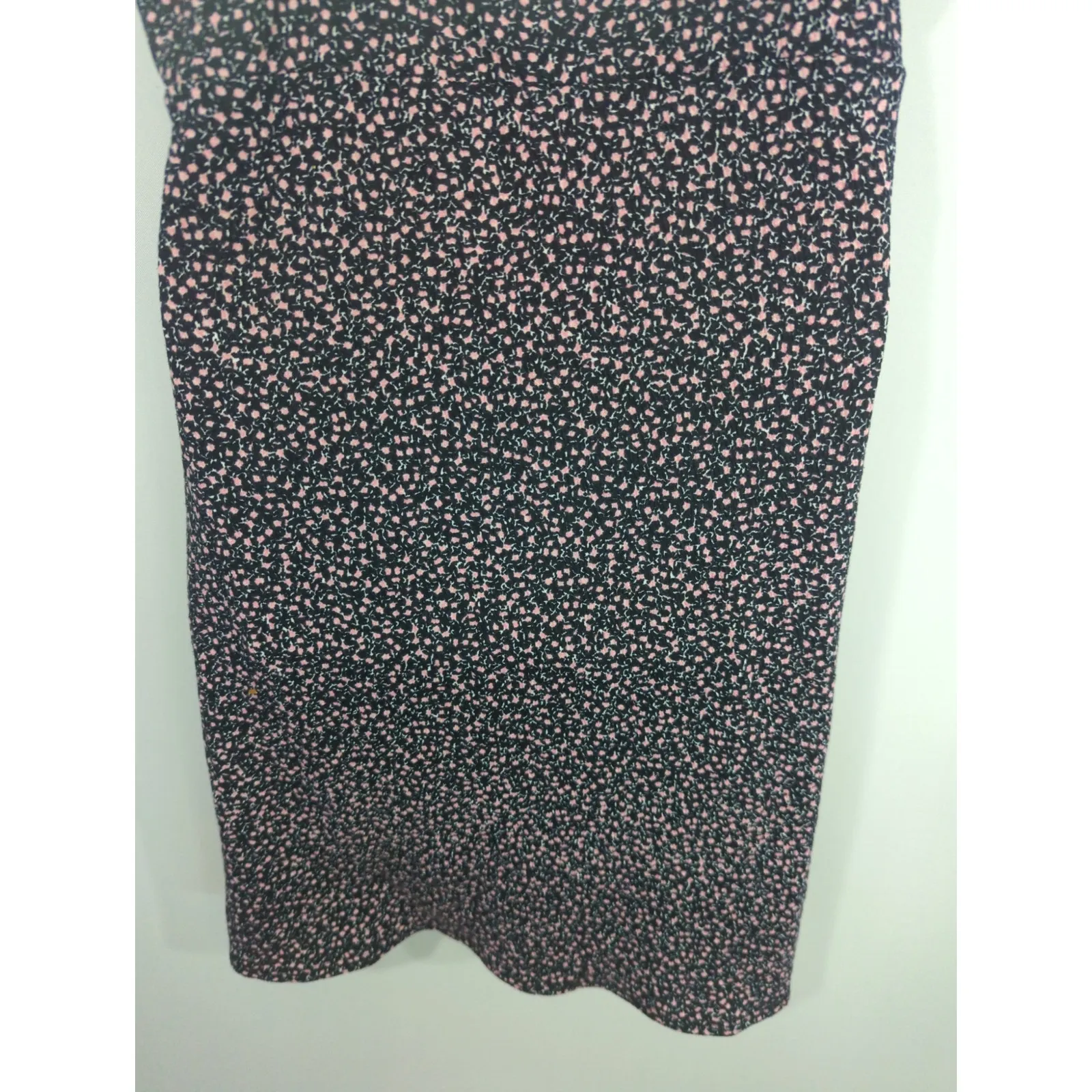 H&M Divided Bow-Detail Jersey Dress - Size M - Black Green Ditsey Floral Mini - Image 8