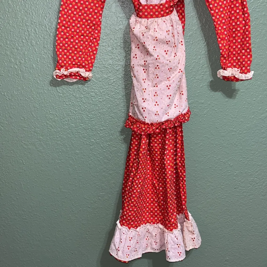Vintage 70s Floral Prairie Dress with Apron - Image 4