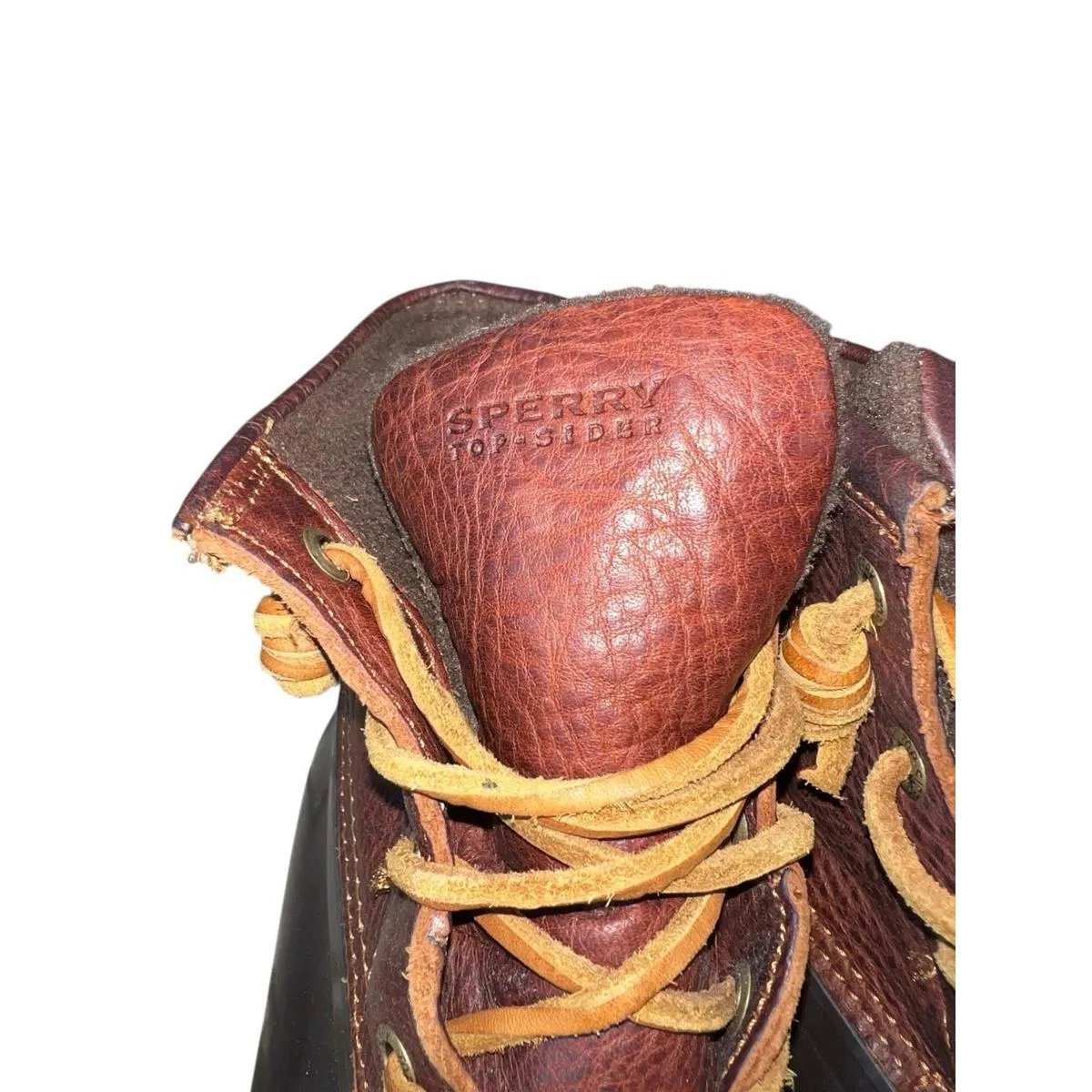 Sperry Top-Sider Brown Rubber Leather Lace Zip Duck Boots Sz 6 M Style STS91176 - Image 2