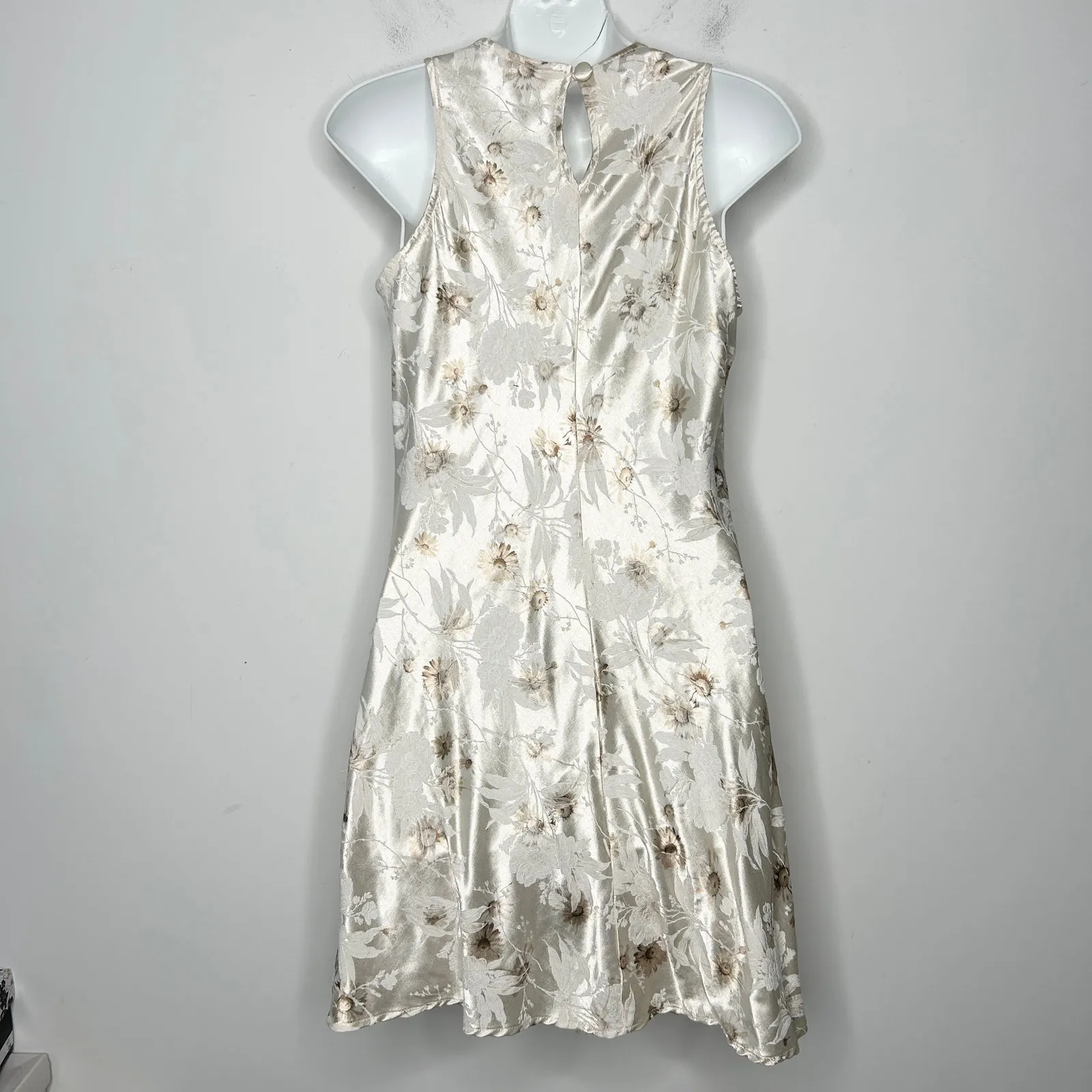 ALL THAT JAZZ Vintage Floral Satin Mini Summer Dress Womens Size 9/10 90s Y2K - Image 2