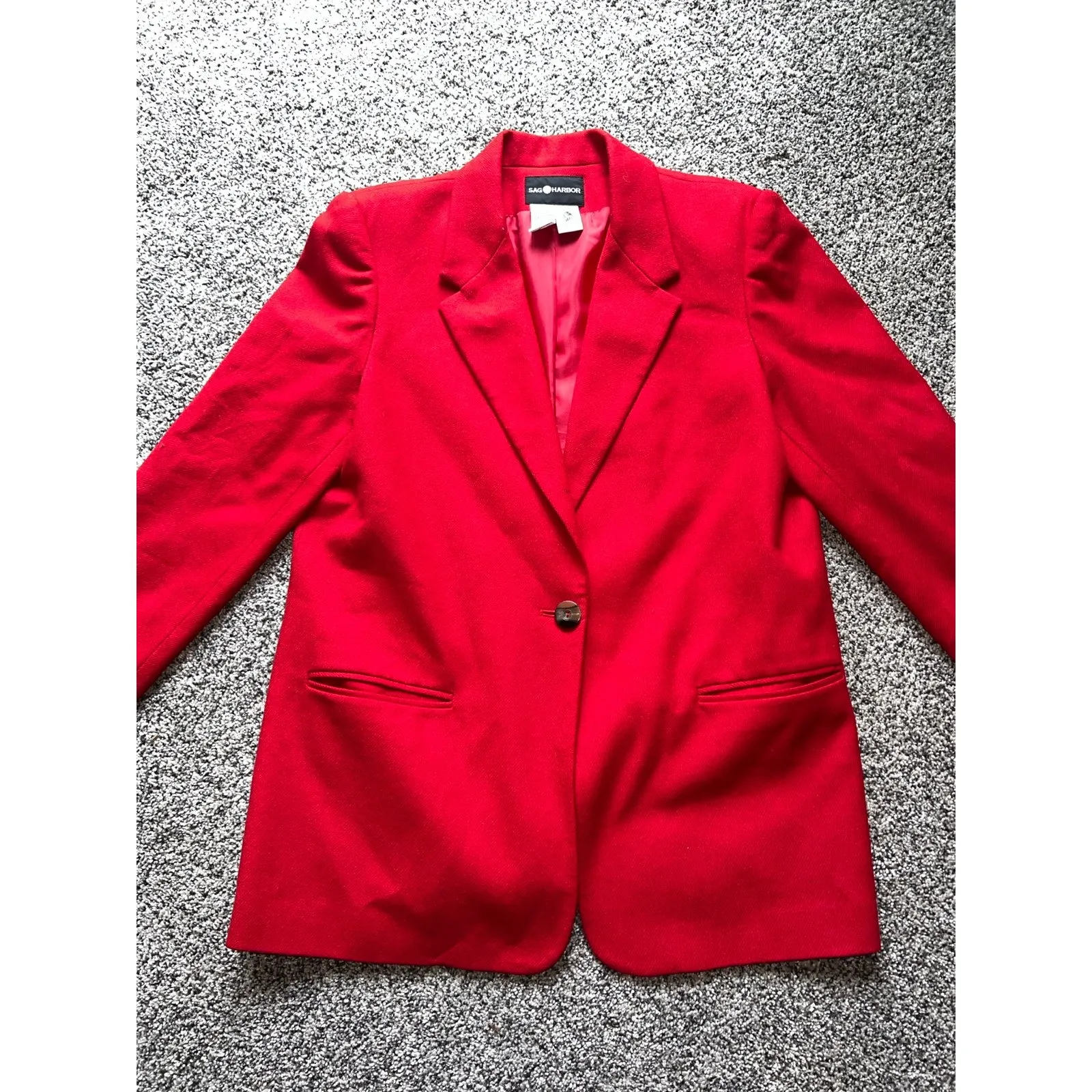 Sag‎ Harbor Red Wool Blazer size 12 - Image 2