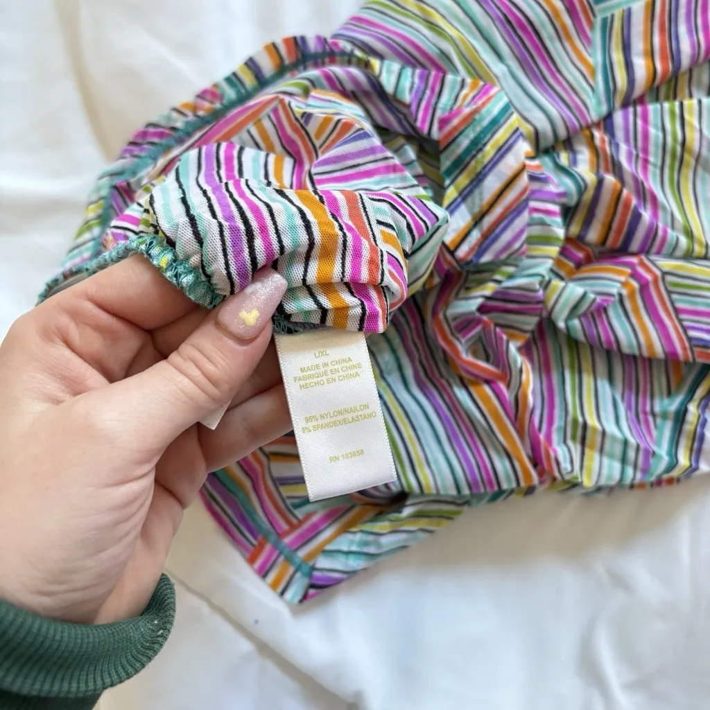 Anne Cole Womens Size L/XL Striped Short Sleeve Swim Coverup Beach Pool Pink - Image 7