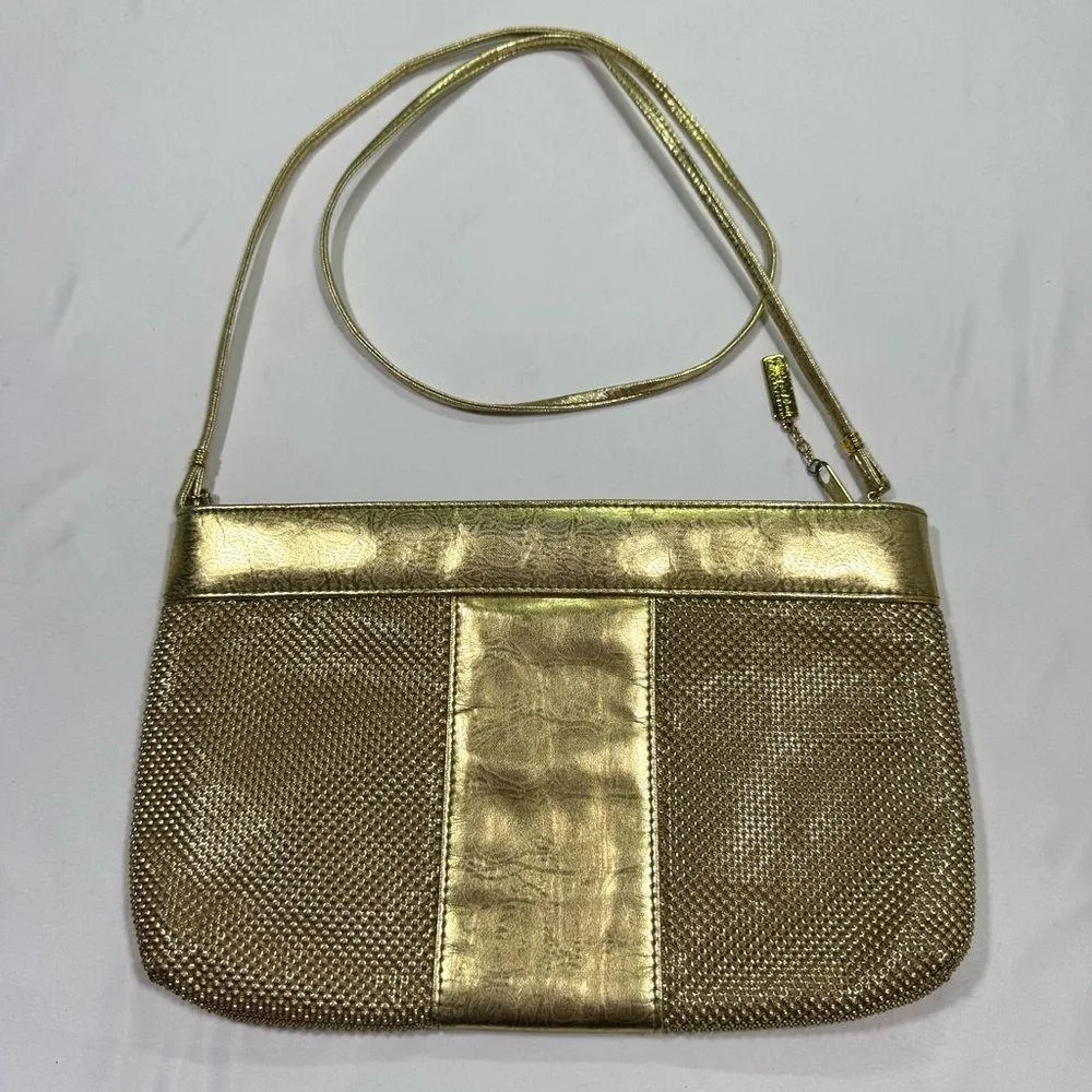 Whiting and Davis International Gold Metallic Mesh Crossbody Bag - Image 8