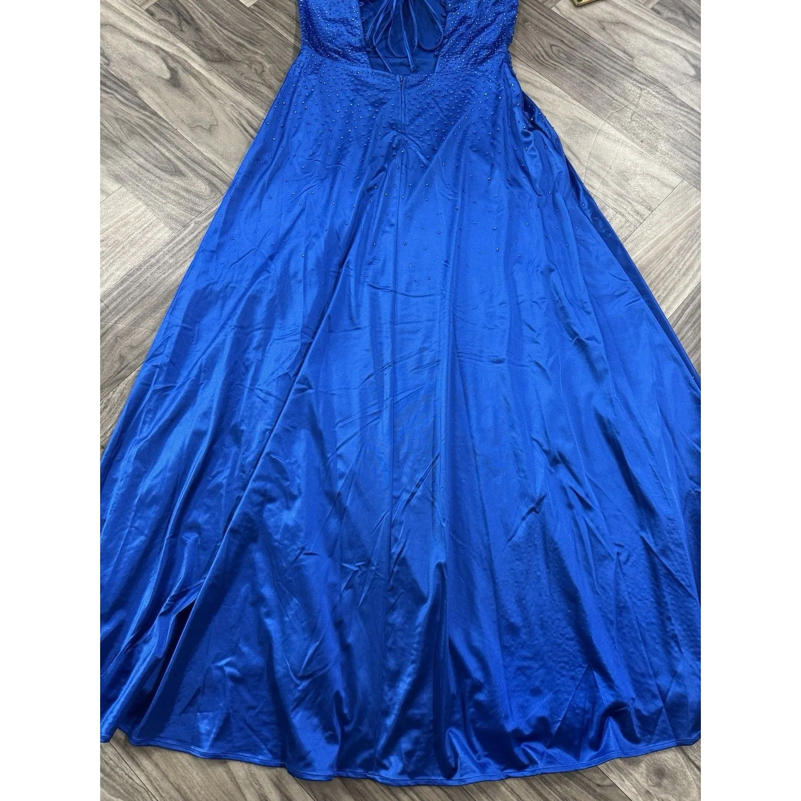 Windsor A-line dresses with long crisscross back , Color Royal Blue Size XL - Image 8