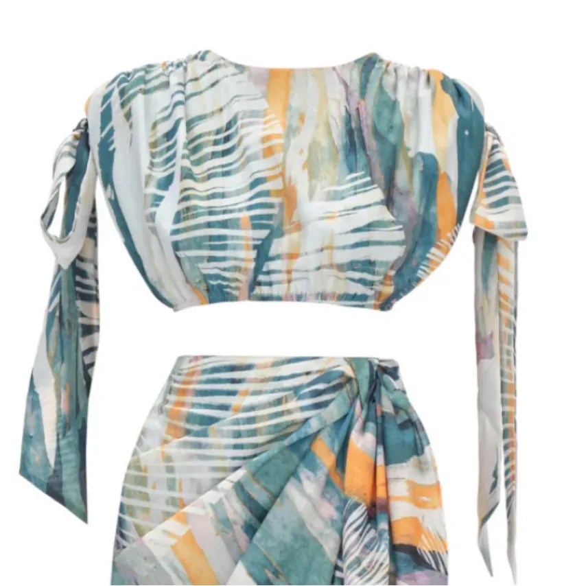 Andrea‎ Iyamah Halima Cropped Top Abstract Bark Print NWT Size Small - Image 5