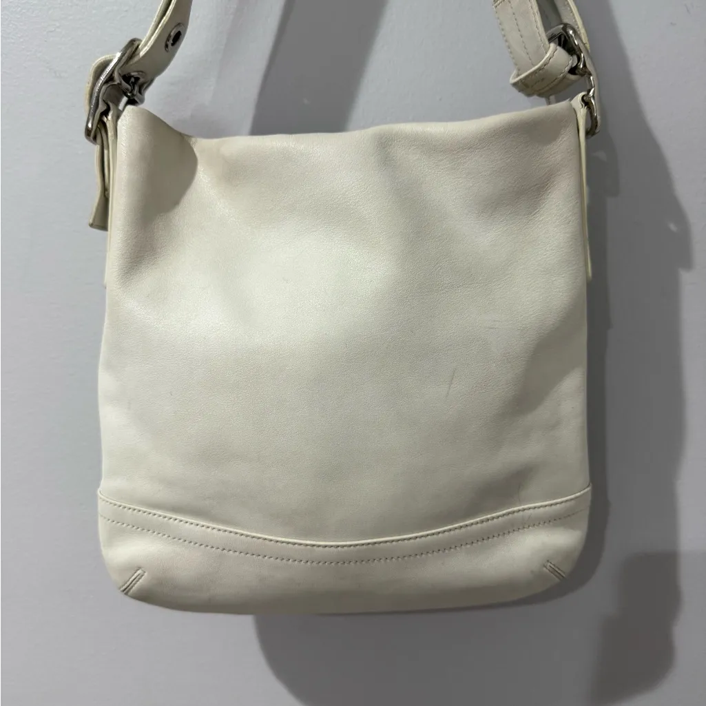 Coach VTG Legacy Slim 1415 White Leather Shoulder‎ Convertible Crossbody Bag N - Image 2