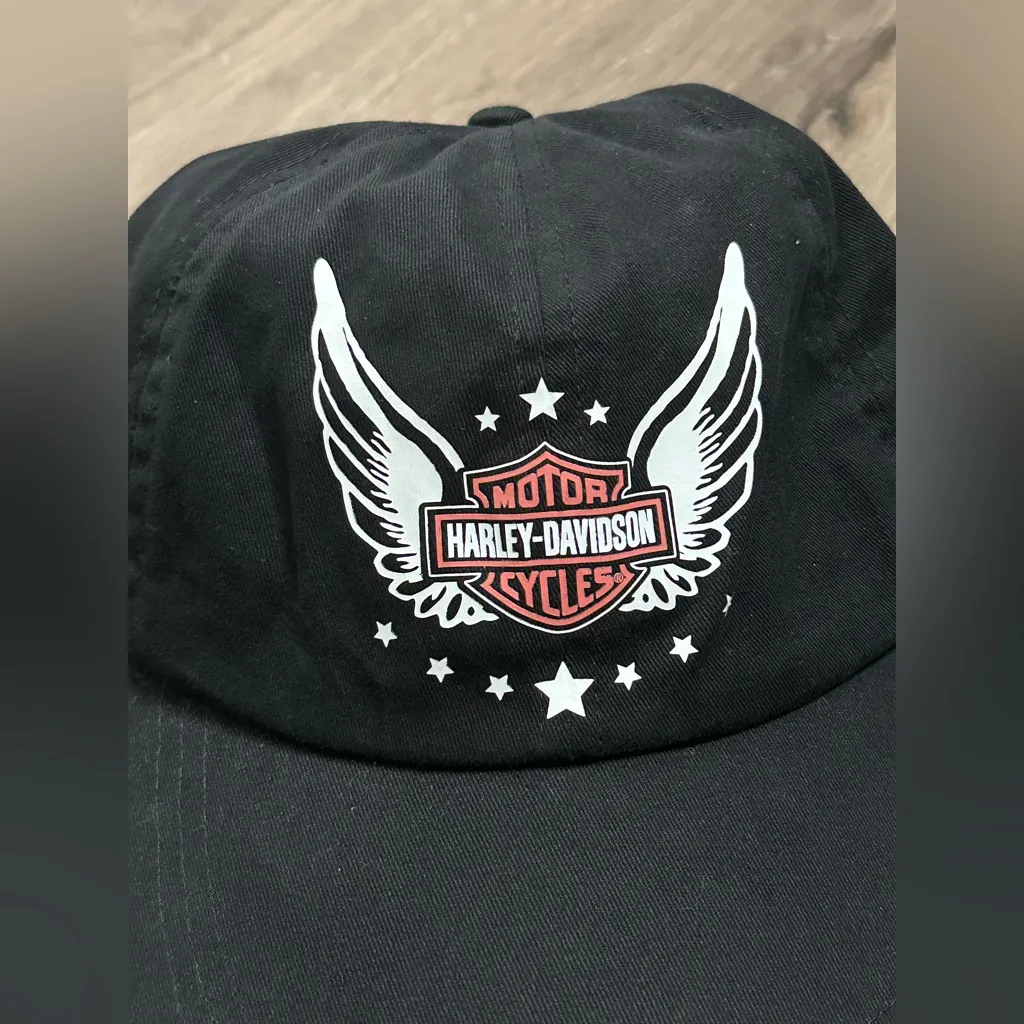 Harley Davidson Hat Women Classic Eagle Adjustable Black Baseball Cap - Image 2