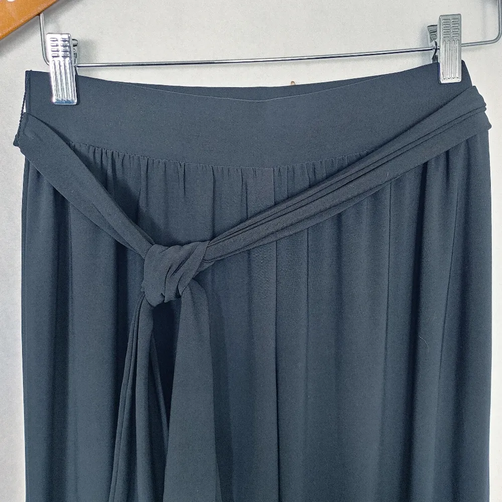 Cato Flowy Elastic Wide Leg Black Pants - Image 3