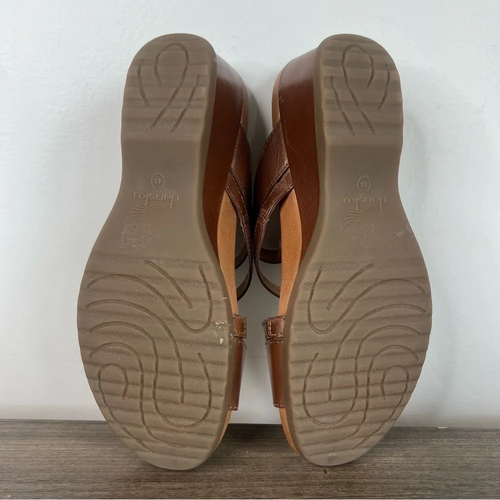 Dankso Ana Glazed Kid Leather Women's Wedge Sandal Size 41 aka 10.5-11 #B1283 - Image 9