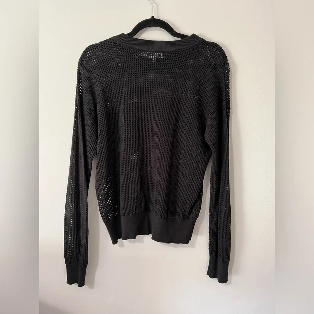 CALVIN KLEIN Pullover Mesh Long Sleeve Crewneck Sweater Women’s Sz S EUC - Image 3