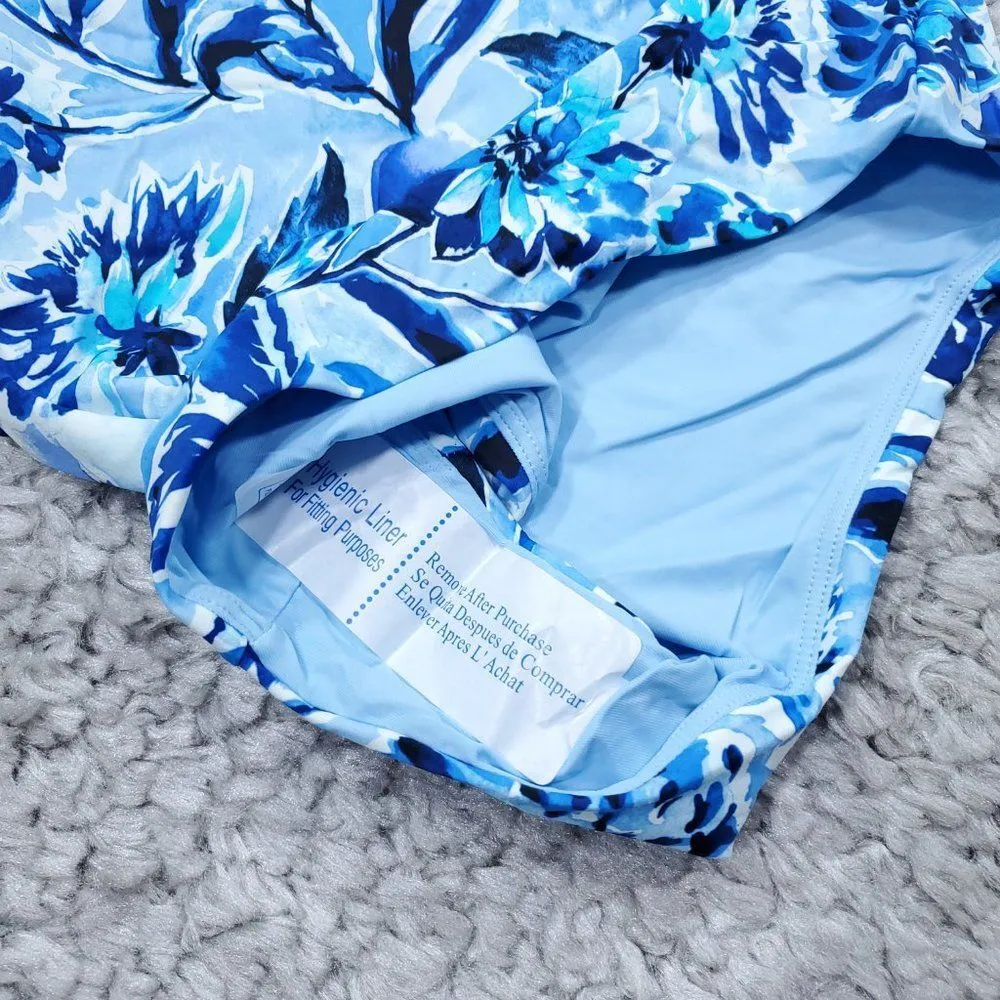 Andie Swim Blue Floral Baia One Piece Swimsuit Size Medium - Image 7