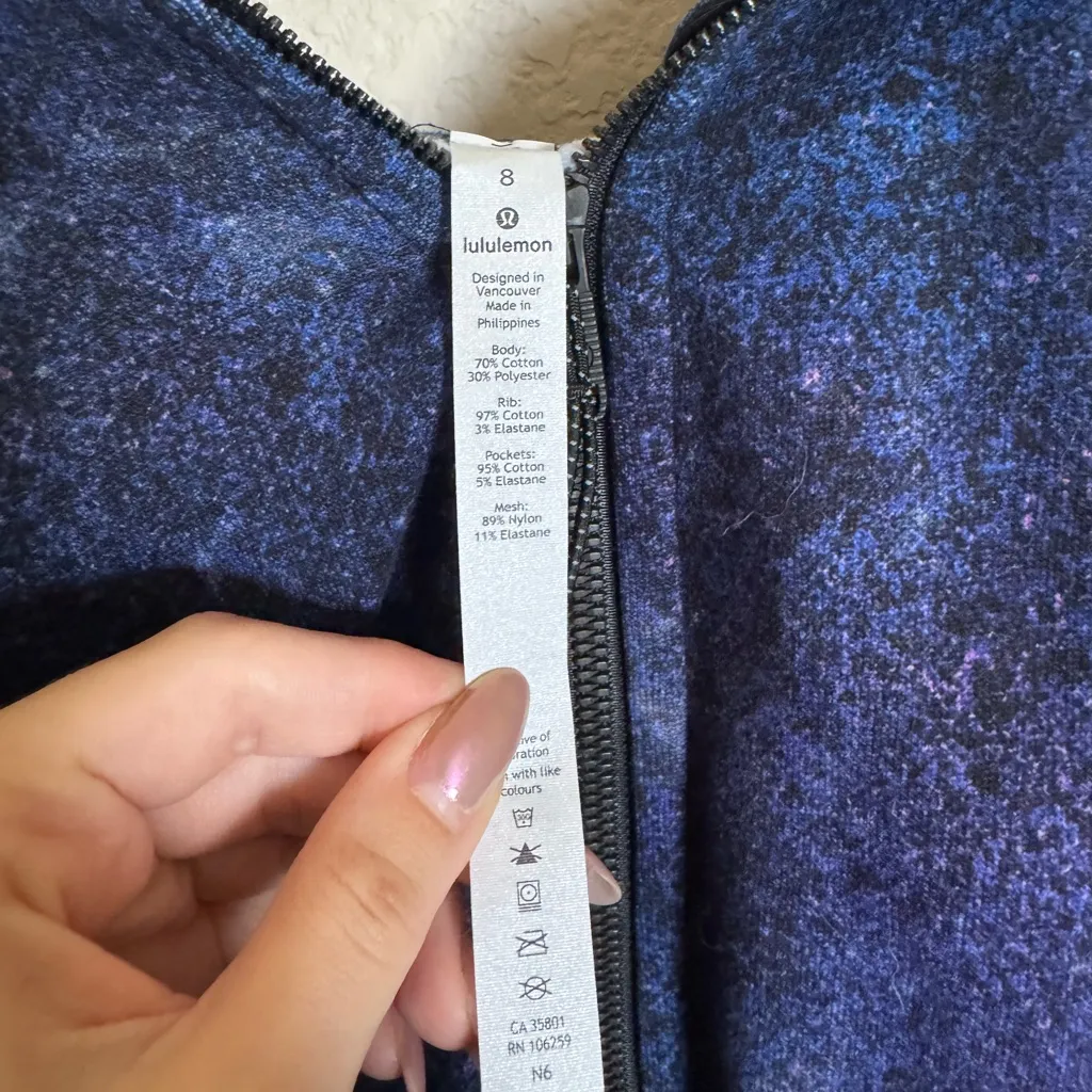 Lululemon Scuba Zip Up Hoodie *Light Cotton Fleece
Polar Lights Blue‎ Multi - Image 5