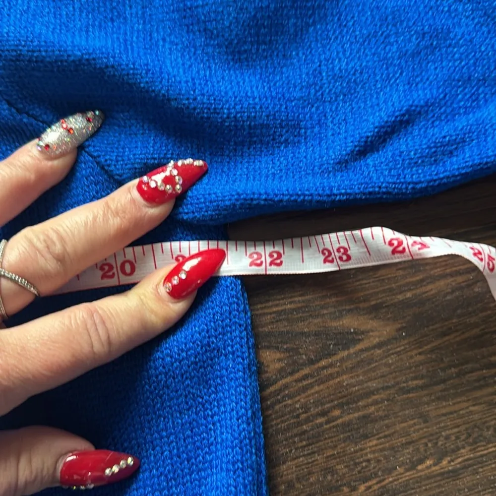 Joshua Evans Vintage Knit Button Down Cardigan Sweater Blue Large - Image 6