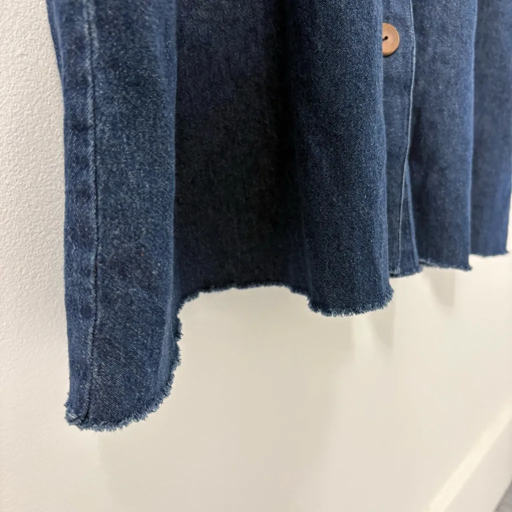 Vintage American Sweetheart Denim Button-Down Dress Reworked Plus Size - Image 4