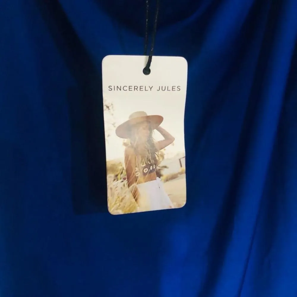 Brand New Women's Sincerely Jules Blue Slip Dress Size Large Casual Fitted Dress - Image 4