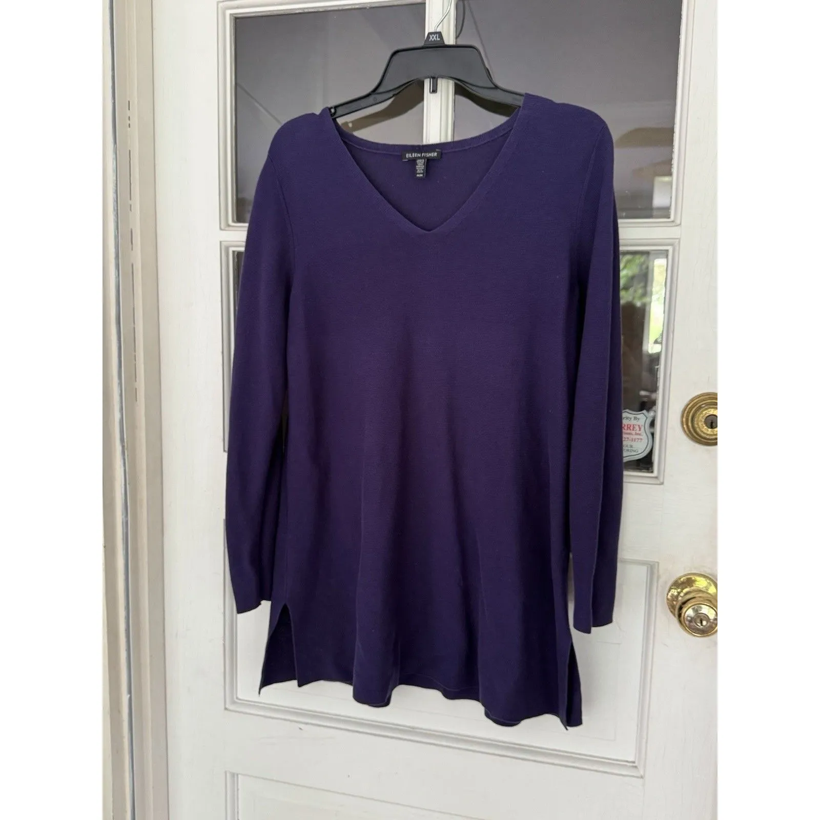 Eileen Fisher Purple Knit Pullover Sweater Petite Medium PM Organic Cotton - Image 5