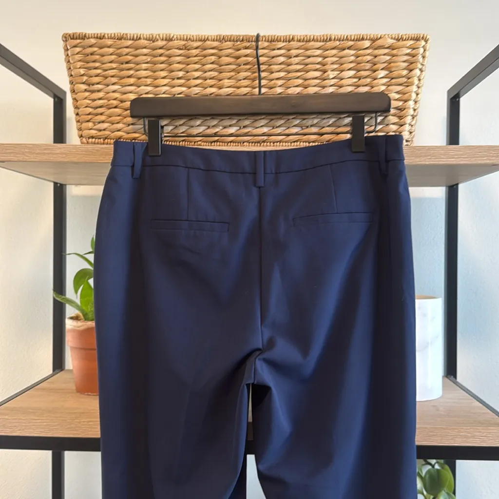 Coldwater Creek Mid-Rise Natural Navy Straight Leg Woven Career Dress Pant 10 - Image 5